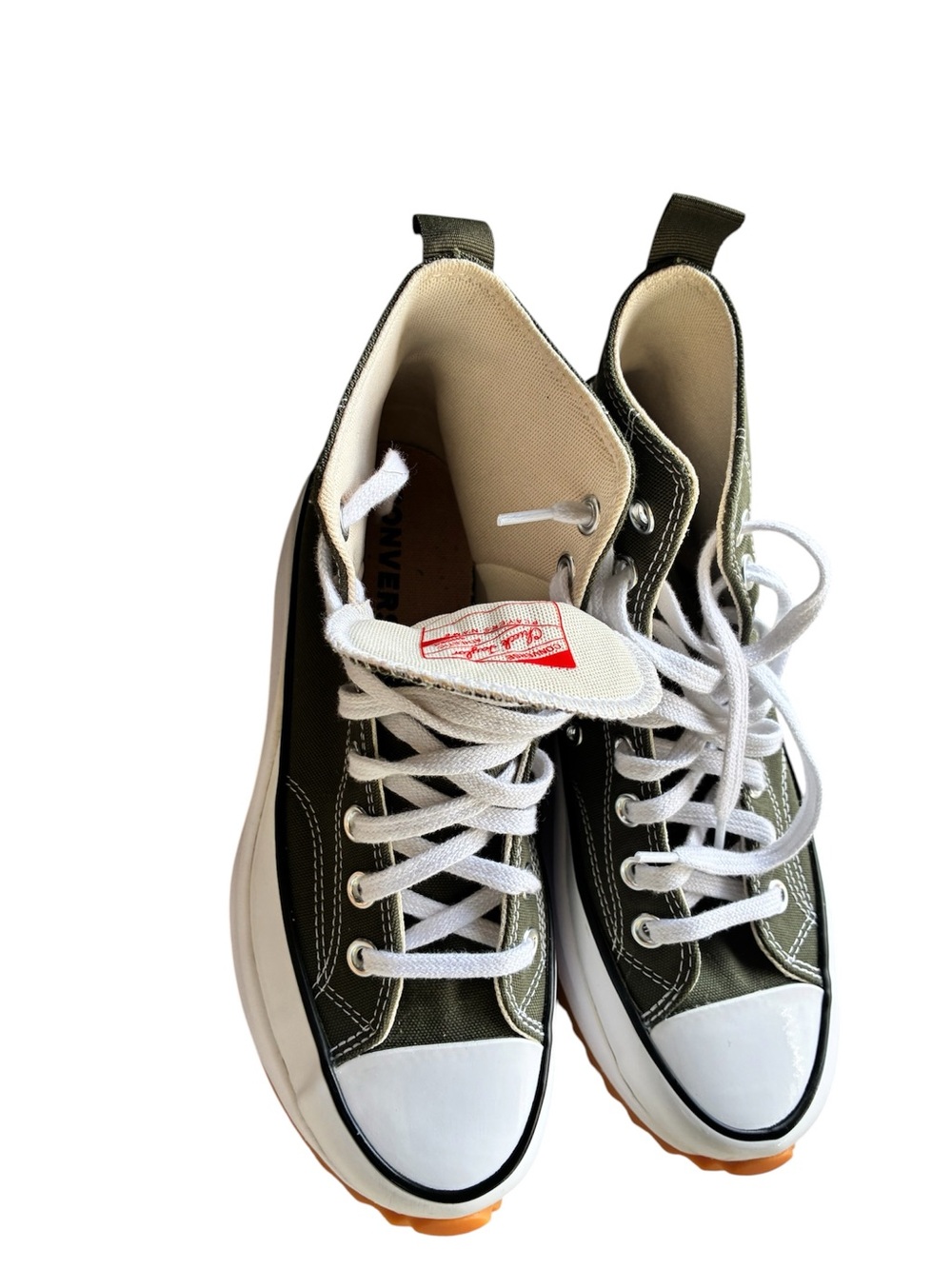 Converse Platform Run Star High Top Sneaker - Olive, White, Gum - Picture 3 of 8